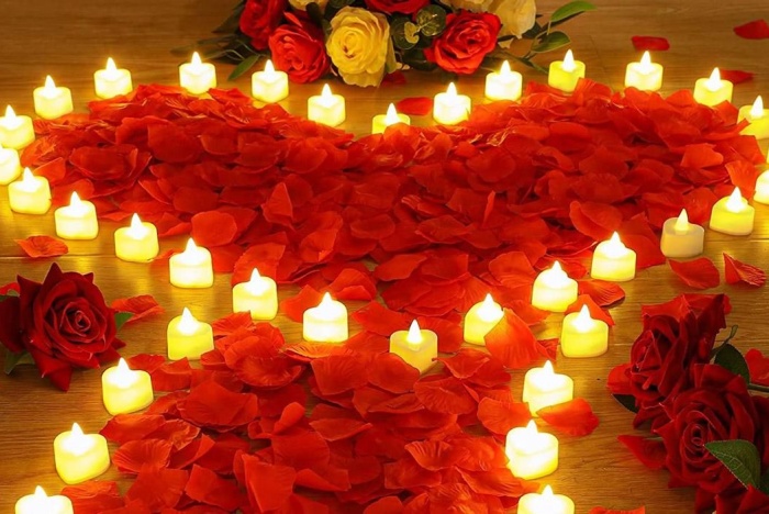 Rose Petals And Candles Kit For A Romantic Night At Home Or Away