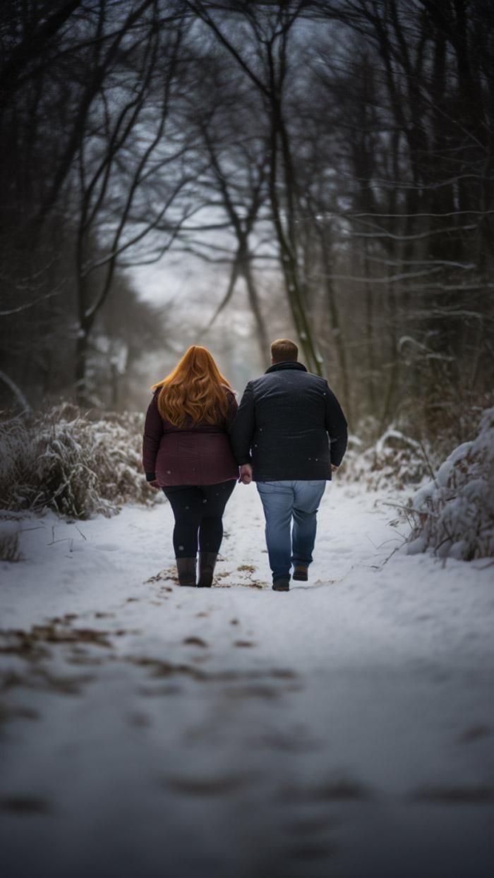 walking in the winter together