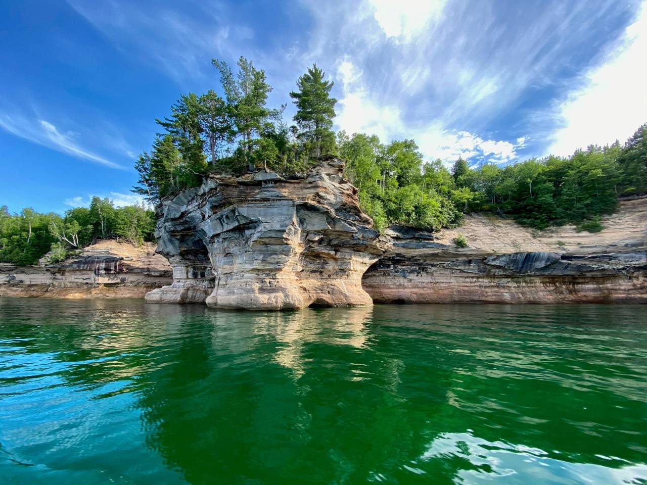 Pictured Rocks National Lakeshore on Lake Superior Michigan