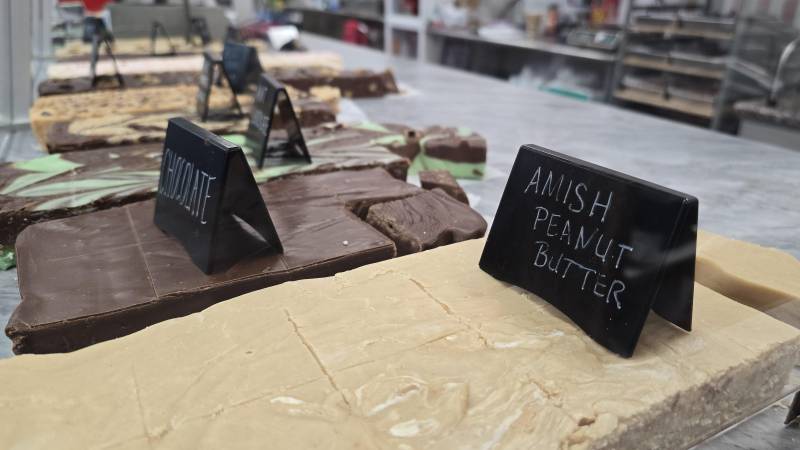 amish peanut butter fudge at victorian candy company