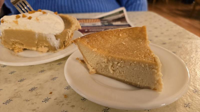 peanut butter pie and old fashioned sugar cream pie