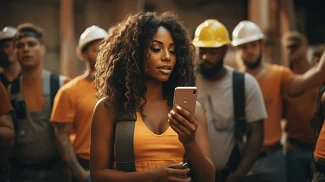 woman texting a fantasy of hers to her husband
