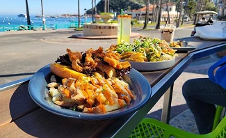 lunch at Naughty Fox Catalina Island
