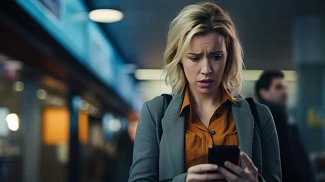 woman receiving an inappropriate text message